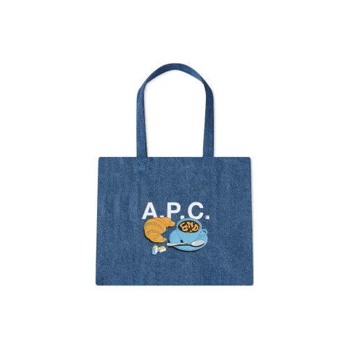 A.P.C Хлопок Тоут Сумка Сумка для покупок Сумка Обычный Unisex Light Синий