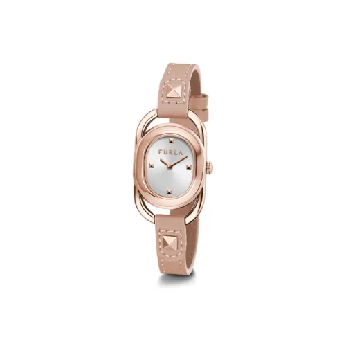 Furla HERITAGE Series Женские часы Кварцевый механизм Естественная кожа Ремешок 24 мм Серебристый циферблат