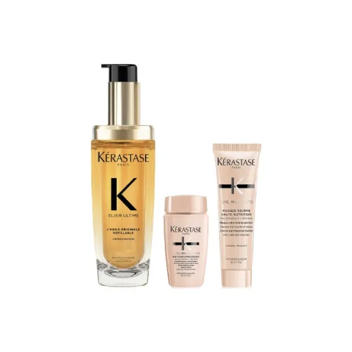 KERASTASE Moroccan Орехи Масло Волосы Кудрявый Шампунь и Кондиционер Наборы Восстанавливающие 75мл+30мл+30мл
