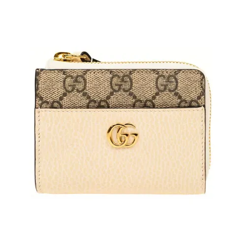 GUCCI Marmont PVC Кошелек Мини Женский Бежевый