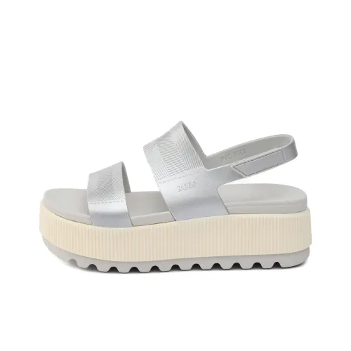 REEF One Ремешок Сандалии Высокий Каблук 5-8 см Женские Серебряные Европейская и Американская Версия