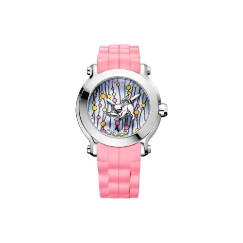 CHOPARD HAPPY DIAMONDS Collection Кварцевый механизм Женские часы 36 мм Синий циферблат Корпус из нержавеющей стали Резиновый ремешок