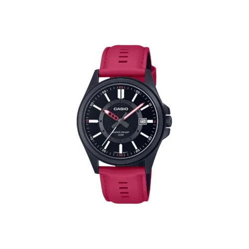 CASIO Кварцевый механизм натуральная кожа ремешок часы 45*39,7*9,8 мм мужские часы черный циферблат MTP E700BL 1EV