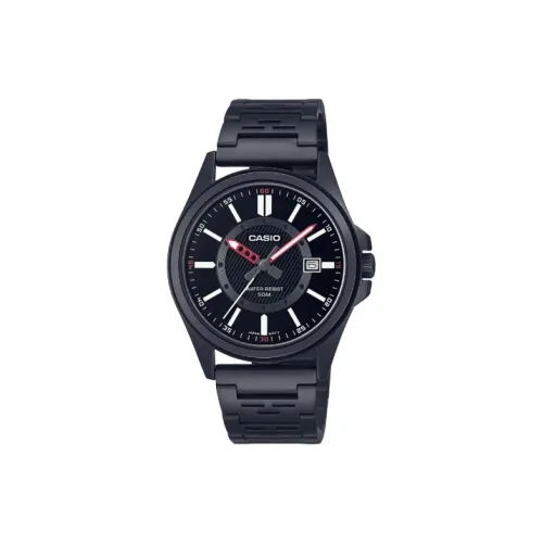 CASIO Standard Series Кварцевый механизм Нержавеющая сталь Ремешок Часы Мужские Черный циферблат MTP E700B 1EV