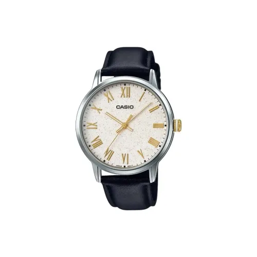 CASIO Standard Series Кварцевый механизм Естественная кожа Ремешок Часы Мужские Белый циферблат