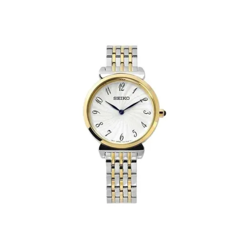 SEIKO Кварцевый механизм нержавеющая сталь ремешок часы 30 мм женский золотой циферблат модель SFQ800P