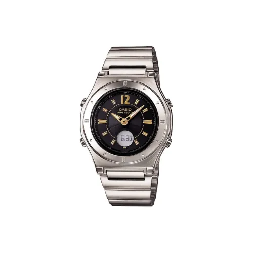 CASIO Кварцевый механизм Смольный ремешок Женские часы Черный циферблат LWA M141D 1A