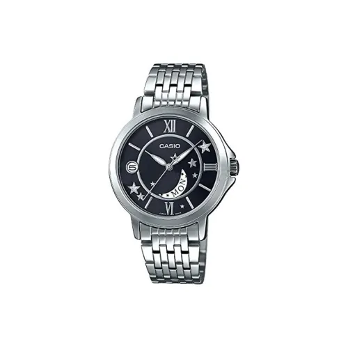 CASIO Standard Series Кварцевый механизм нержавеющая сталь ремешок часы 32 мм женские черный циферблат