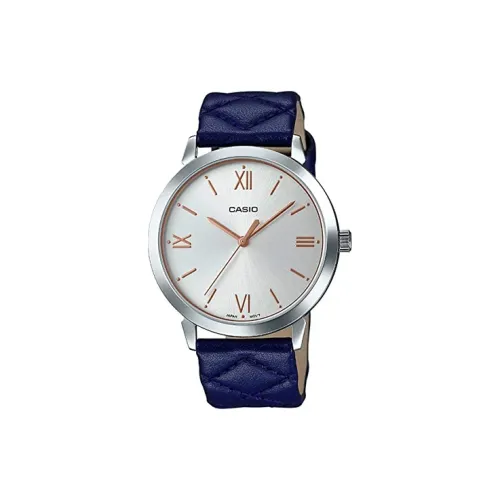 CASIO Standard Series Кварцевый механизм Кожаный ремешок Часы Женские Серебряный LTP E153L 2ADF