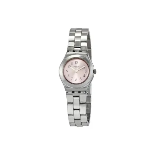 Swatch Quartz Механизм Женские часы 25 мм Розовый циферблат Корпус из нержавеющей стали Ремешок из нержавеющей стали