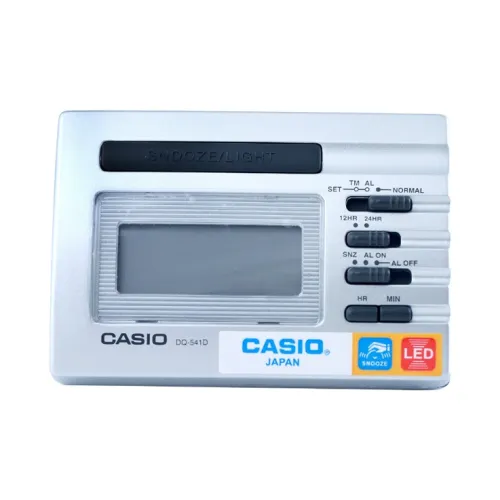 CASIO Кварцевый механизм пластик будильник унисекс серебряный модель DQ 541D 8