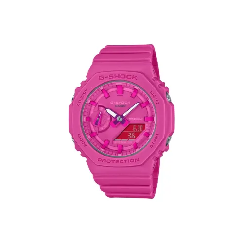 CASIO Кварцевый механизм Смольный ремешок Женские часы Розовый циферблат