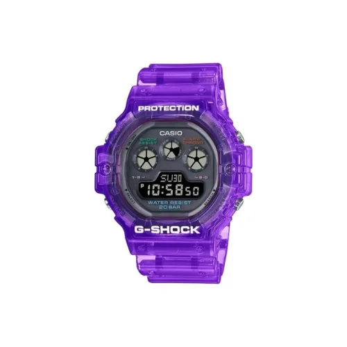 CASIO SQUAD Series Кварцевый механизм Смольный ремешок Часы Унисекс Серый циферблат DW 5900JT 6JF