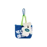 Синий кривой шеи медведь мини сумка брелок