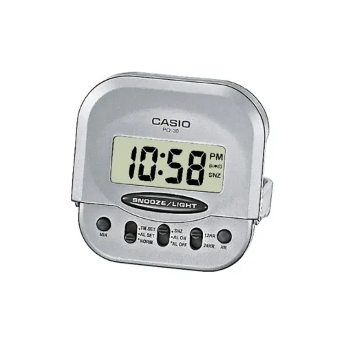 CASIO Кварцевый механизм Смола Будильник Унисекс Серебряный