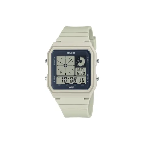 CASIO Кварцевый механизм Смольный ремешок Часы унисекс Серый циферблат