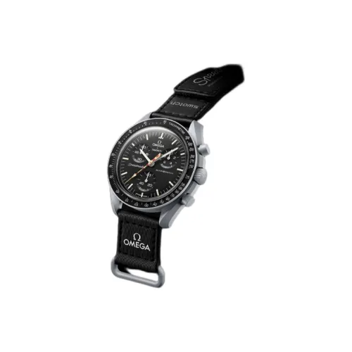 Swatch Quartz Механизм Унисекс Часы 42 мм Черный Циферблат SO33M102 107