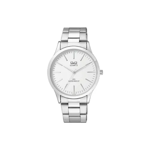 Q Q Кварцевый механизм нержавеющая сталь ремешок часы 40 мм унисекс белый циферблат модель C212 J201Y