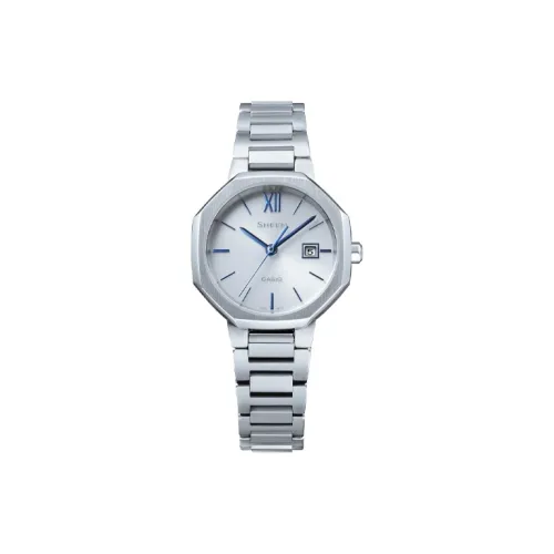 CASIO SHEEN Кварцевый механизм нержавеющая сталь ремешок женские часы серебристый циферблат модель SHS 4529D 7AJF