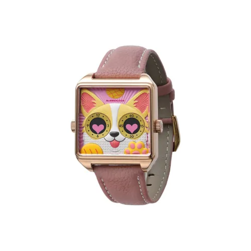 HappieWatch Кварцевый механизм Часы Женские Розовый циферблат