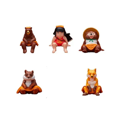 BANDAI Животные Sauna Счастливый Draw Цельная коробка 5 шт