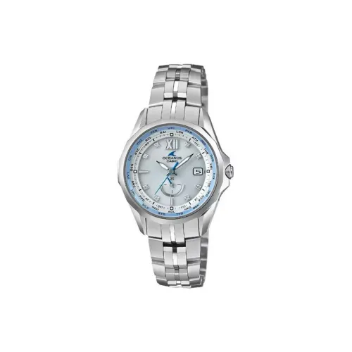 CASIO OCEANUS Коллекция Солнечный Кварцевый механизм Титан Ремешок Часы Женские Белый Циферблат