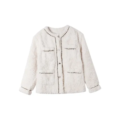 HTHK Куртки Пальто Женские Айвори