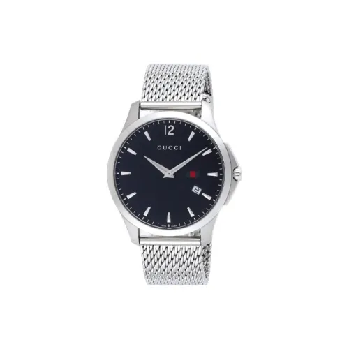 GUCCI G Timeless Collection Мужские часы Кварцевый механизм Ремешок из нержавеющей стали 40 мм Черный циферблат