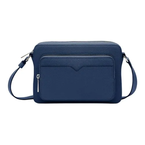 Valextra Millepunte Телячья кожа Journalist Сумка Сумка через плечо Мужская Сапфирово-синий