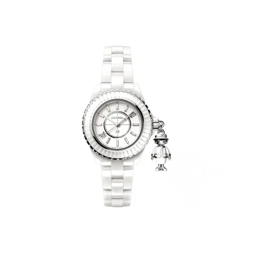 CHANEL J12 Collection 50м Водостойкие Часы Кварцевый Механизм Керамика Ремешок Белый Циферблат Женские