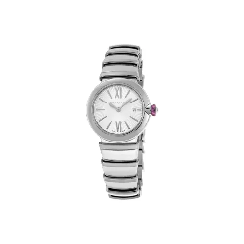 BVLGARI LVCEA Women's Watch Кварцевый механизм ремешок из нержавеющей стали 28 мм белый циферблат