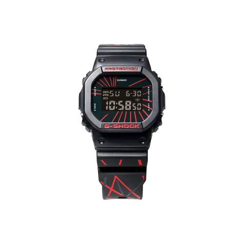 CASIO G Squad Series Кварцевый механизм Смольный ремешок Часы Мужские Черный циферблат