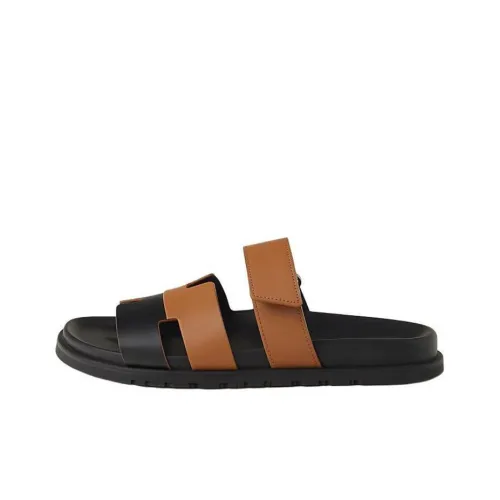 HERMES Chypre Шлепанцы Мужские Коричневые