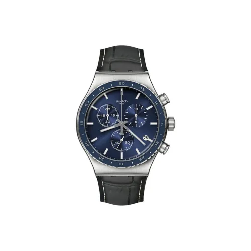 Swatch Quartz Movement Унисекс Metal Series Часы 43 мм Синие