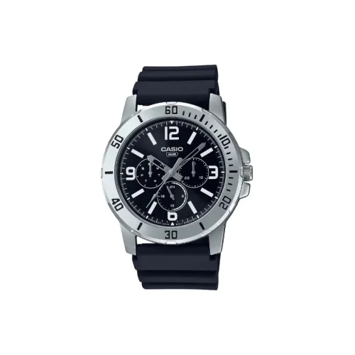 CASIO Standard Series Кварцевый механизм Смольный ремешок Часы Мужские Черный циферблат MTP VD300 1B