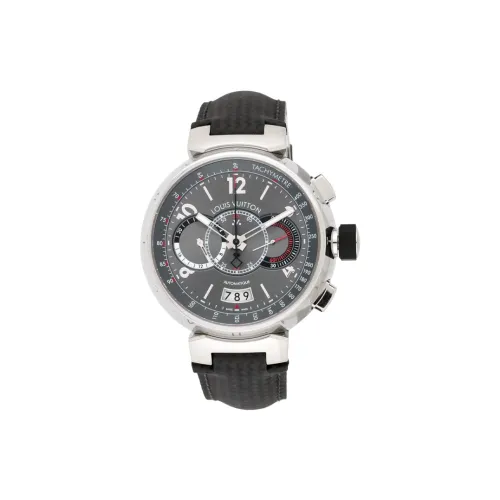 LOUIS VUITTON Мужские часы Автоматический механический механизм Углеродное волокно Ремешок 44 мм Серый циферблат