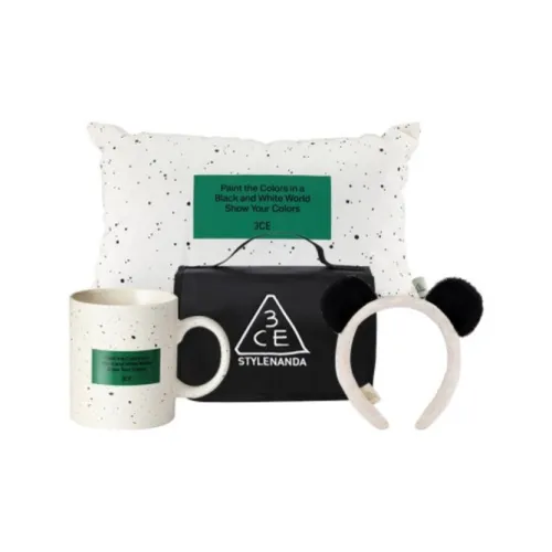 3CE Панда Ободки для волос + Панда Кружки + Панда Плюшевый + Дорожные косметички