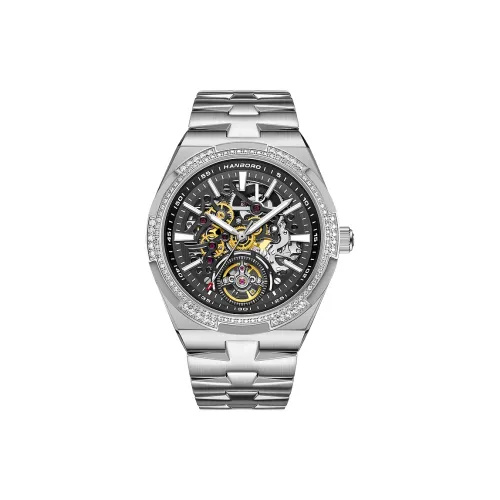 HANBORO Механические Мужские Часы 42mm*12mm Скелет