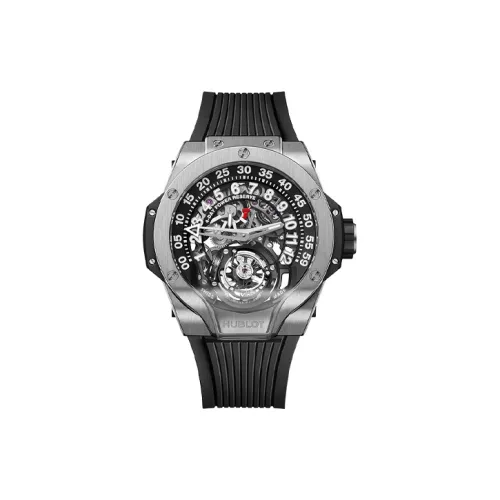 HUBLOT Masterpiece Мужские часы Механизм с ручным заводом Часы 44 мм Черепный циферблат Титановые корпуса часов Резиновый ремешок