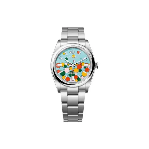 ROLEX Автоматический Механический Movement Унисекс Oyster Perpetual Часы 36 мм Синие