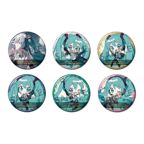 GSC STOCK Hatsune Miku 16th Birthday Rella Badge 6 шт. в общей сложности мерч по IP