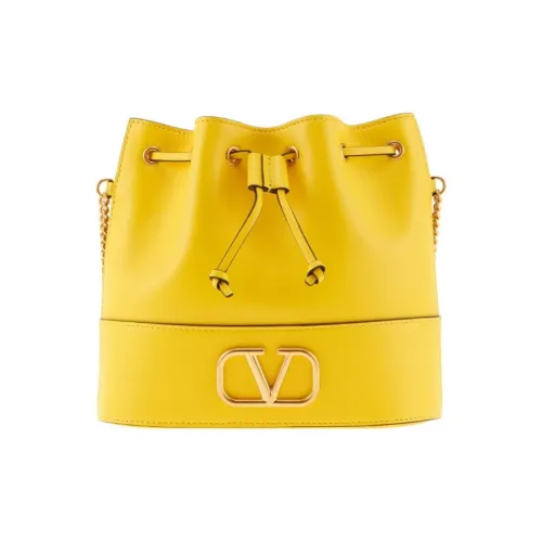 Valentino Garavani Sheepskin Сумки-ведро Сумка через плечо Сумка на плечо Мини Женская Желтая