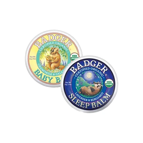 BADGER Летний Путешествия Набор Травяной Бальзам 21г + Сон Бальзам 21г