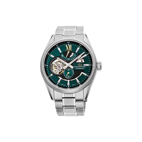 ORIENT Автоматический Механический Механизм Нержавеющая Сталь Ремешок Часы Мужские Зеленый Циферблат RK AV0114E