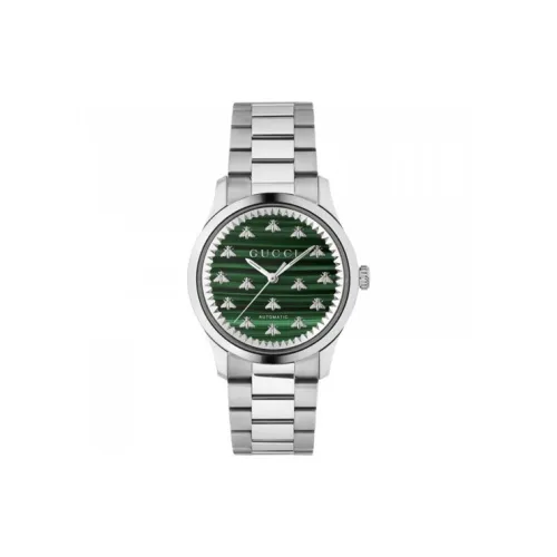 GUCCI Мужские часы Автоматический механический механизм ремешок из нержавеющей стали 38 мм зеленый циферблат