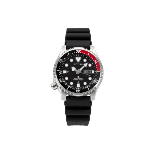 CITIZEN Promaster Collection Автоматический Механический Механизм Резиновый Ремешок Часы 42 мм Мужские Часы Черный Циферблат NY0085 19E