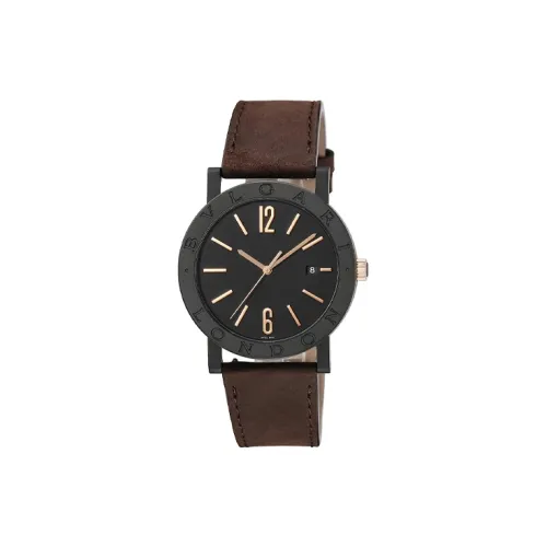 BVLGARI Series Наручные часы Автоматический Механический Механизм Кожаный Ремешок 41 мм Черный Циферблат Мужские часы BB41BTDLCCL Лондон