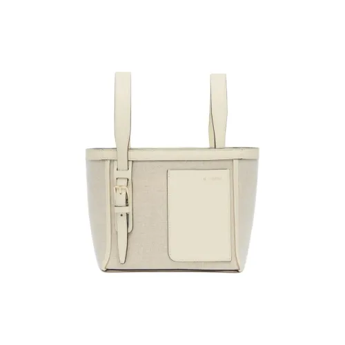 Valextra Millepunte Кожа с Цвет холста Сумка Микро Женские Песочный Экрю