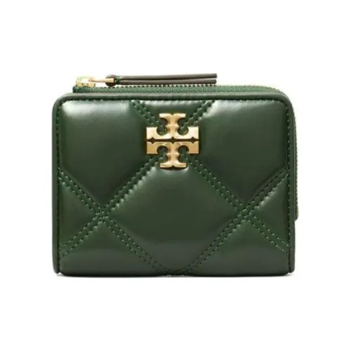 Tory Burch Напп Кожа Кошелек Унисекс Темно-Зеленый