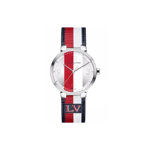 LOUIS VUITTON Мужские наручные часы кварцевый механизм ремешок из нержавеющей стали 39 мм красный циферблат